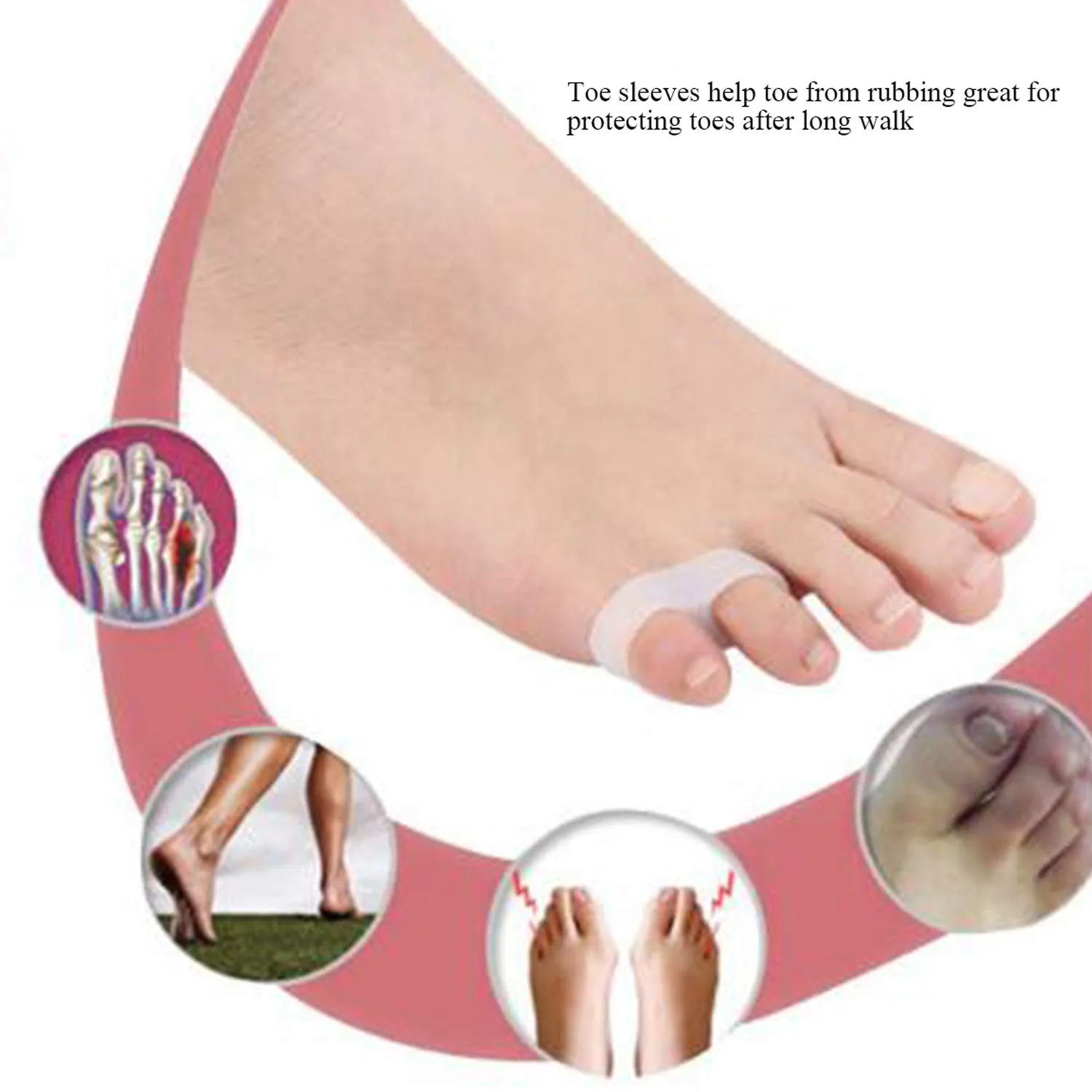 10 Pieces/5 Pairs, Gel Little Toe Buddy,Toe Corrector &Toe Straightener,Tailor's Bunion Pads - Soft Gel Bunionette Pads Tailors Bunion Pain Relief
