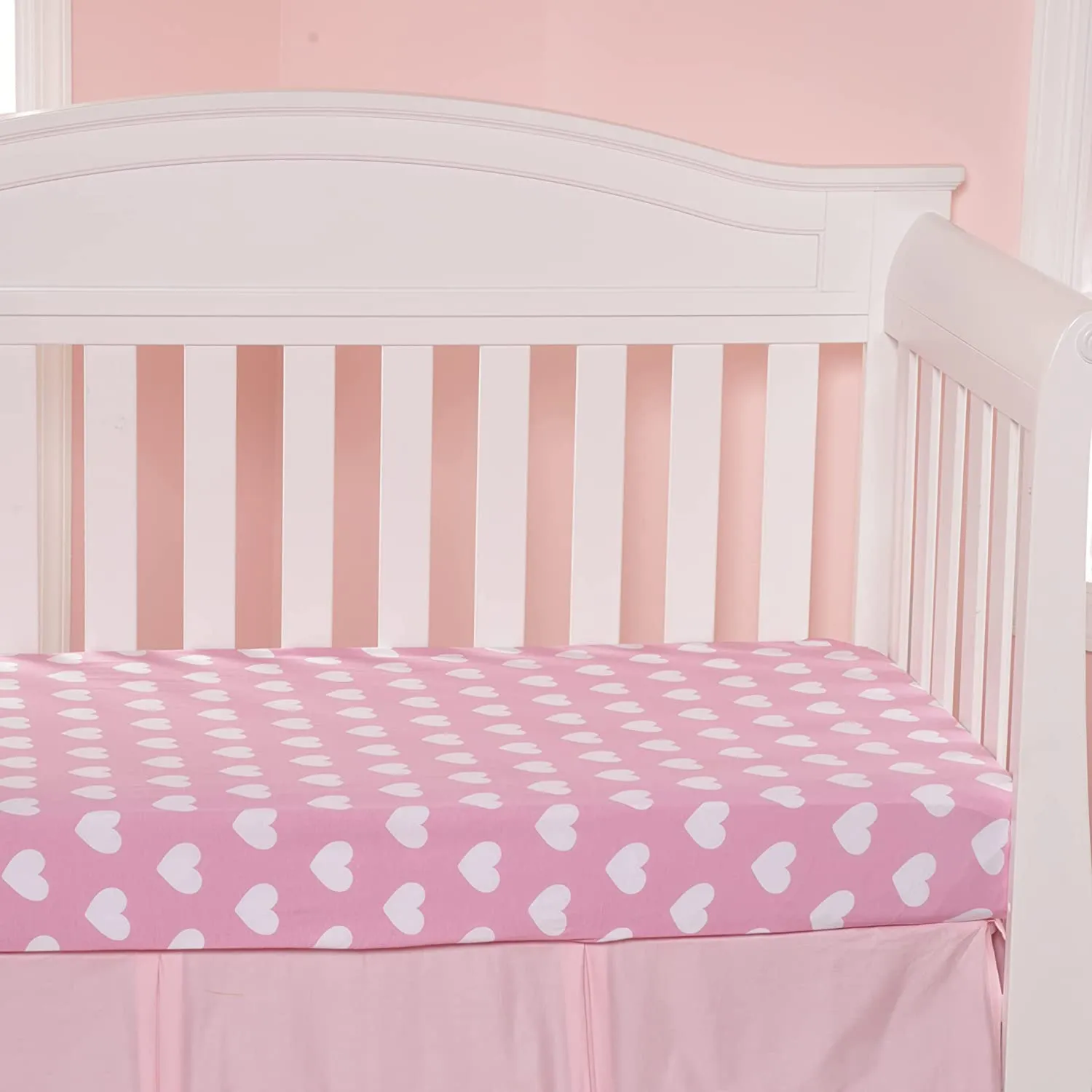 2 Pack Fitted Crib Sheet - Hearts/Polka Dots