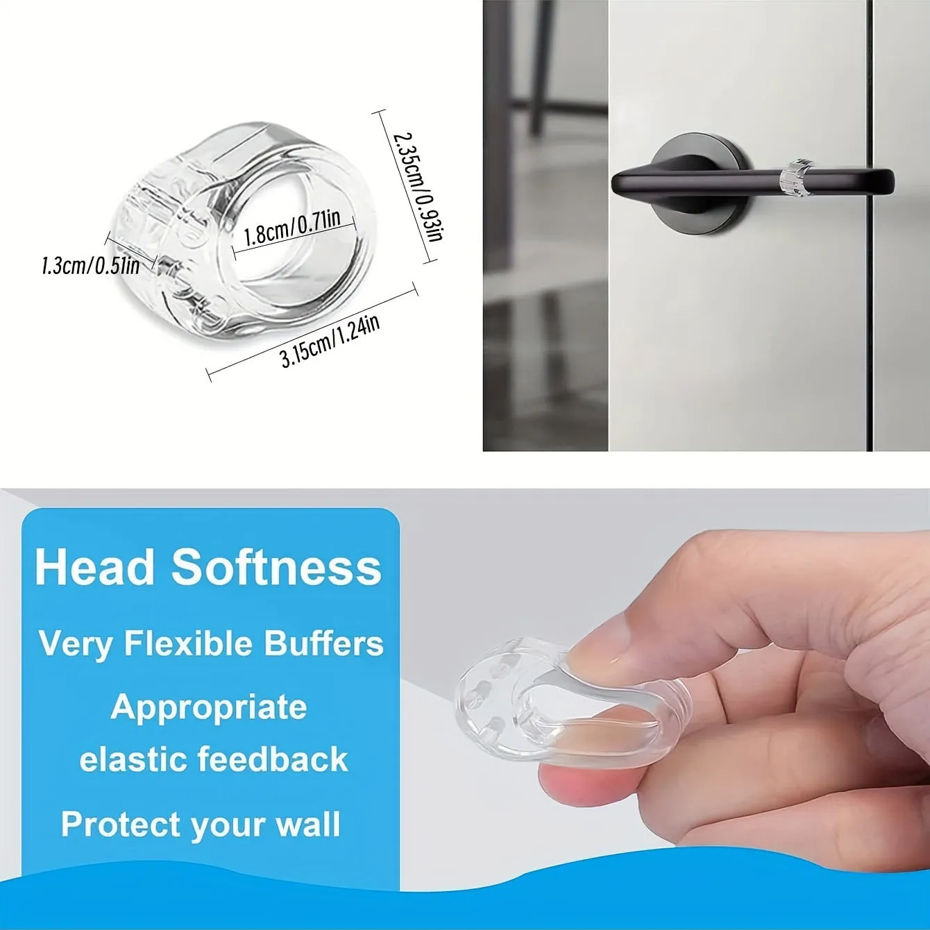6pcs Anti collision Doorstops Invisible  Silent Home Protection