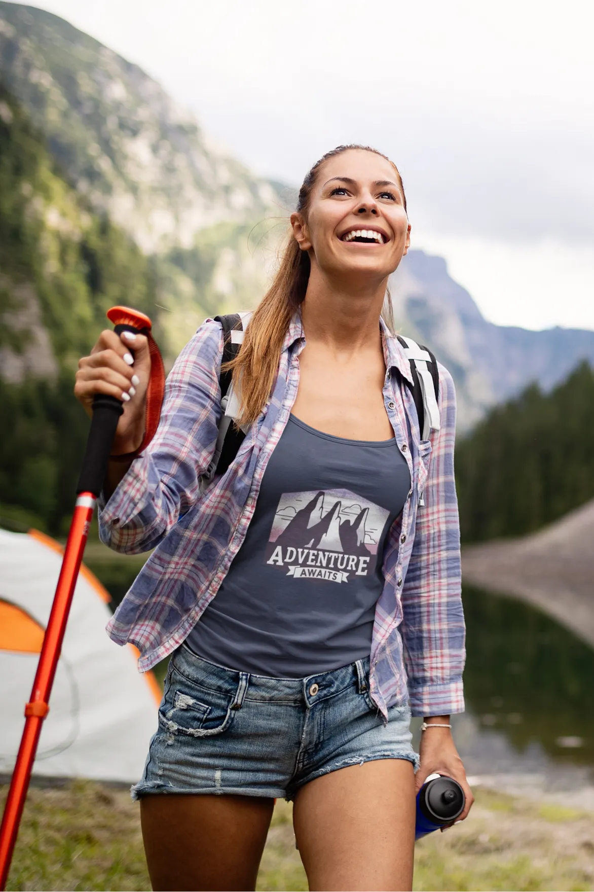 Adventure Awaits Printed Scoop Neck T-shirt for women