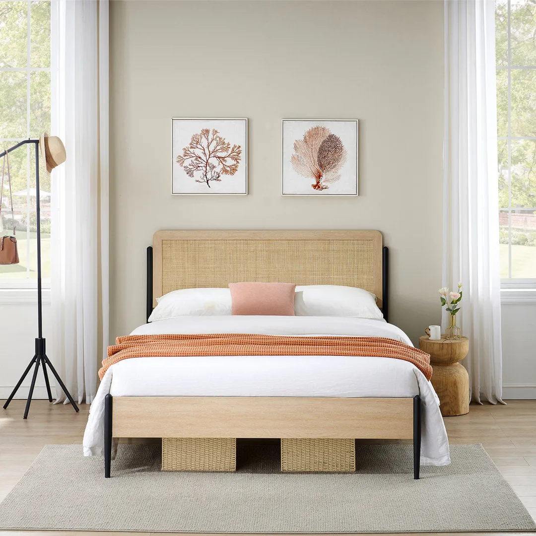 Alexandia Rattan Platform Bed