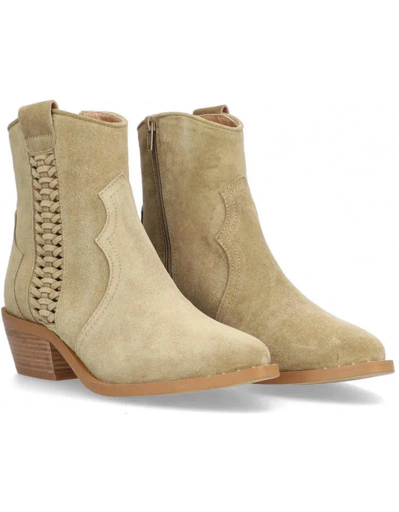 Alpe Women's Claire 2112 Leather Ankle Boots Tobaco Brown
