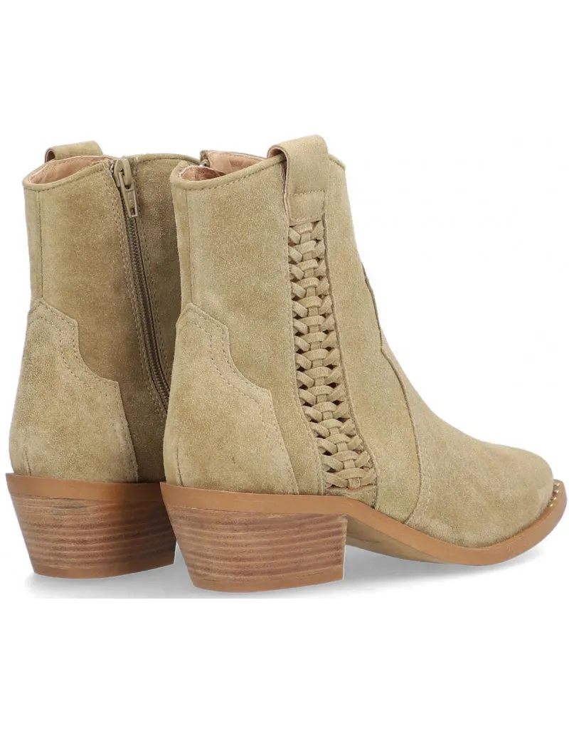 Alpe Women's Claire 2112 Leather Ankle Boots Tobaco Brown
