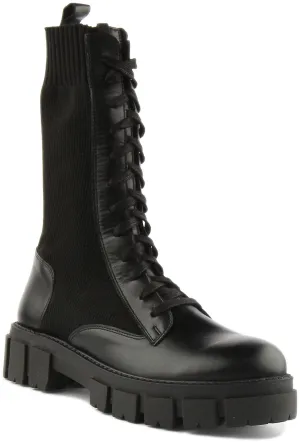 Astera Lace up Ankle Boots In Black