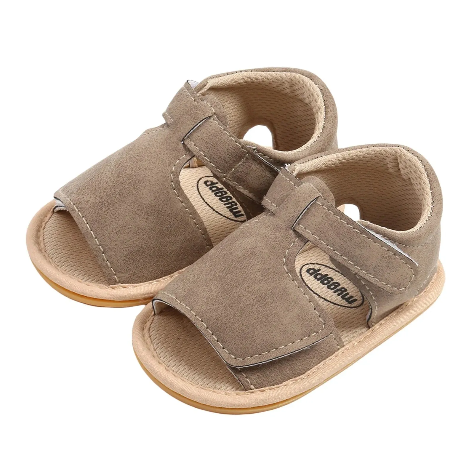 Baby Girl Velcro Sandals - Taupe