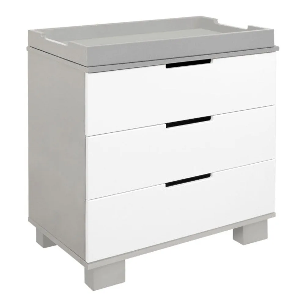 Babyletto Modo 2-Piece Crib and 3-Drawer Dresser Kit - Grey and White (80470) (Floor Model)