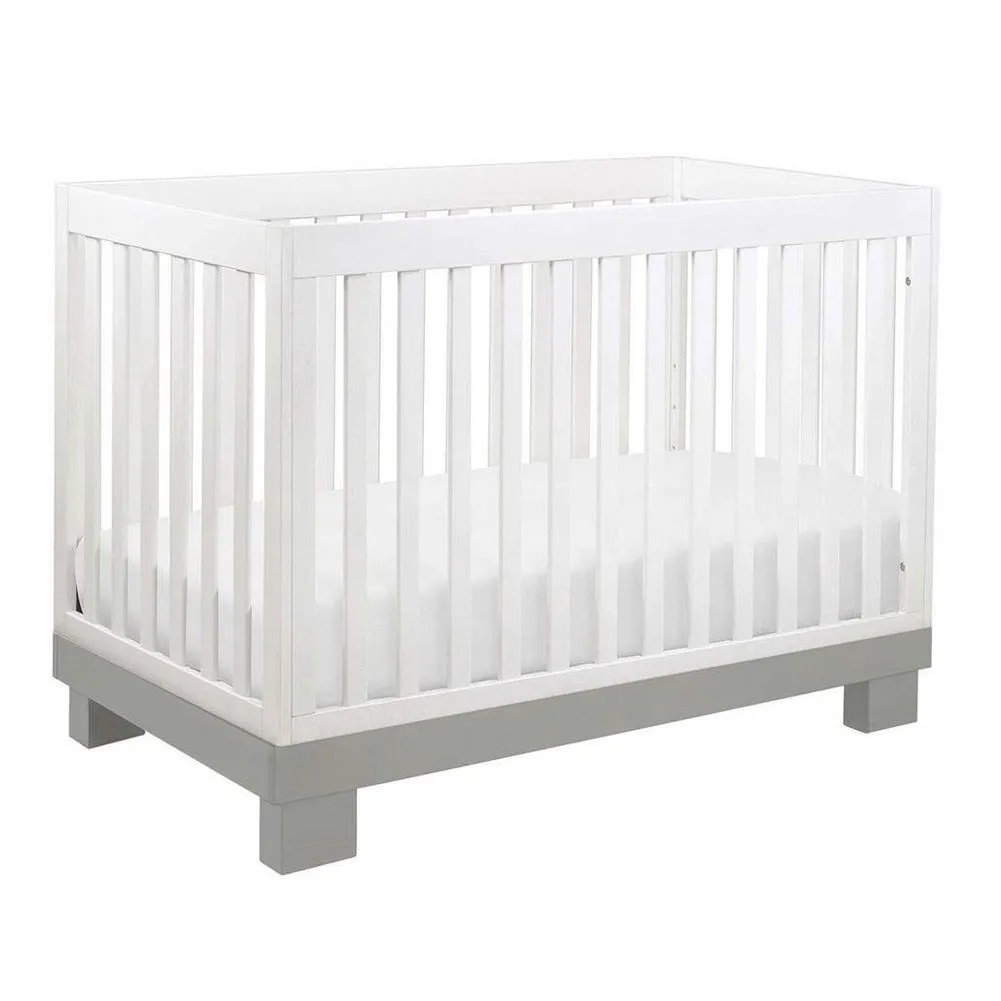 Babyletto Modo 2-Piece Crib and 3-Drawer Dresser Kit - Grey and White (80470) (Floor Model)