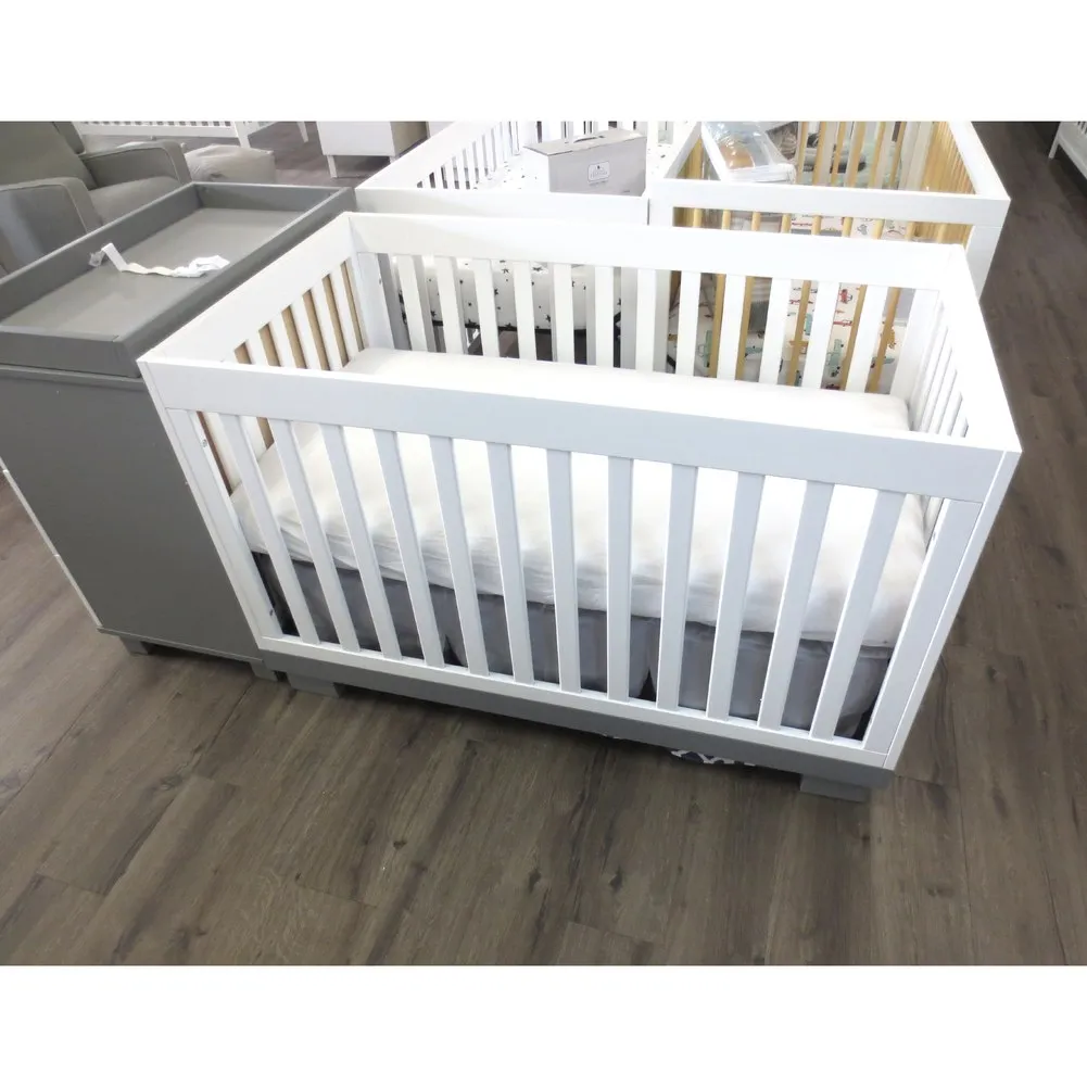 Babyletto Modo 2-Piece Crib and 3-Drawer Dresser Kit - Grey and White (80470) (Floor Model)