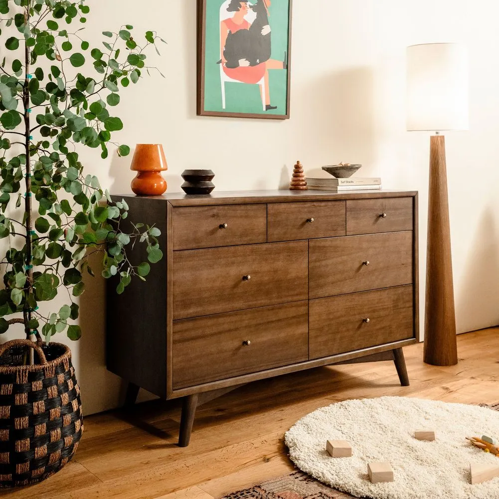 Babyletto Palma 7-Drawer Double Dresser - Natural Walnut