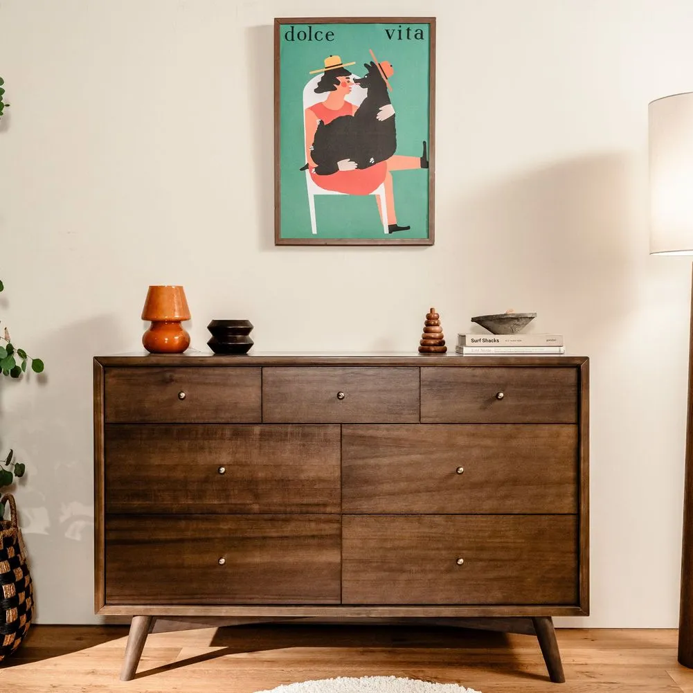Babyletto Palma 7-Drawer Double Dresser - Natural Walnut