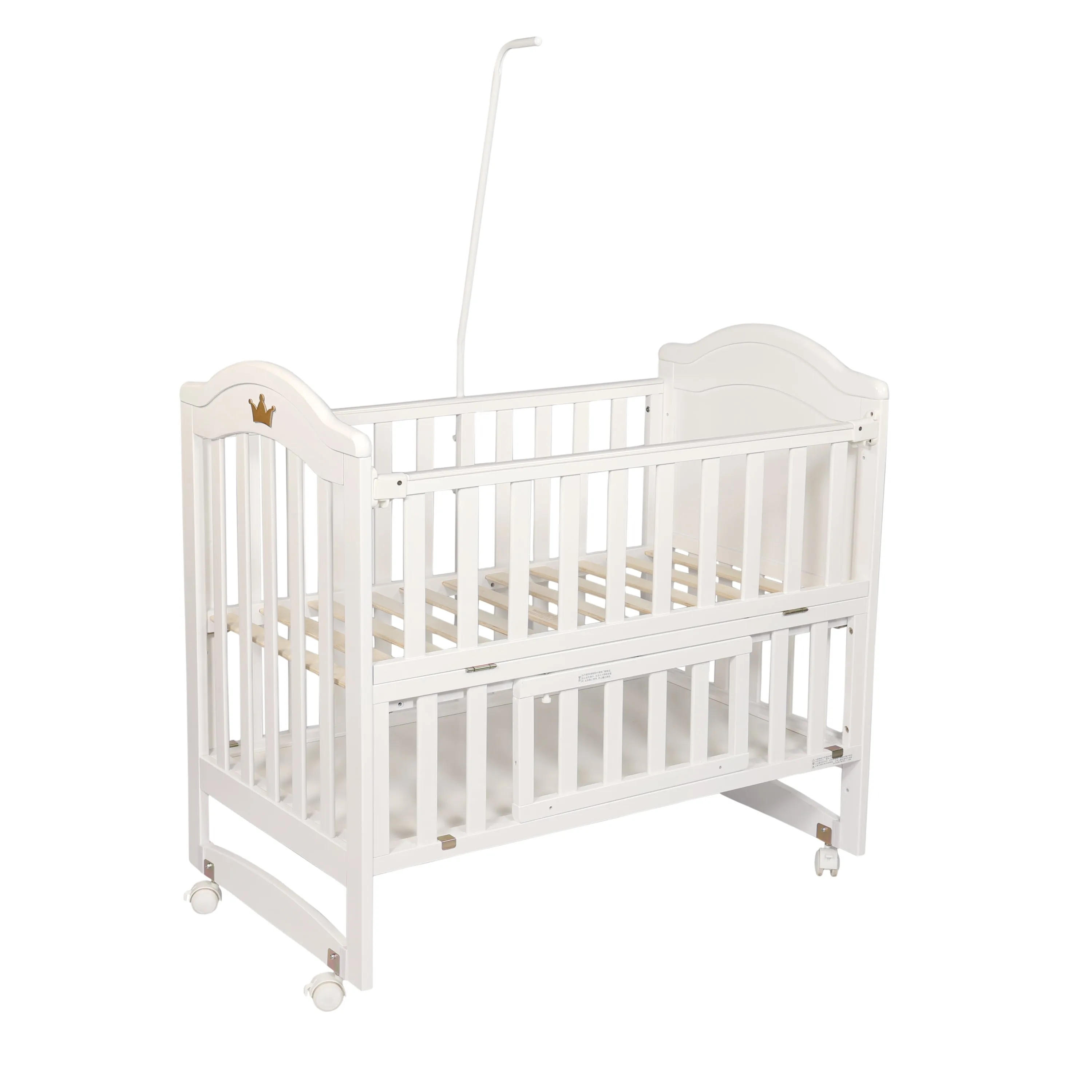 Bella Pine Wood Crib/Cot for Baby's Joy - White