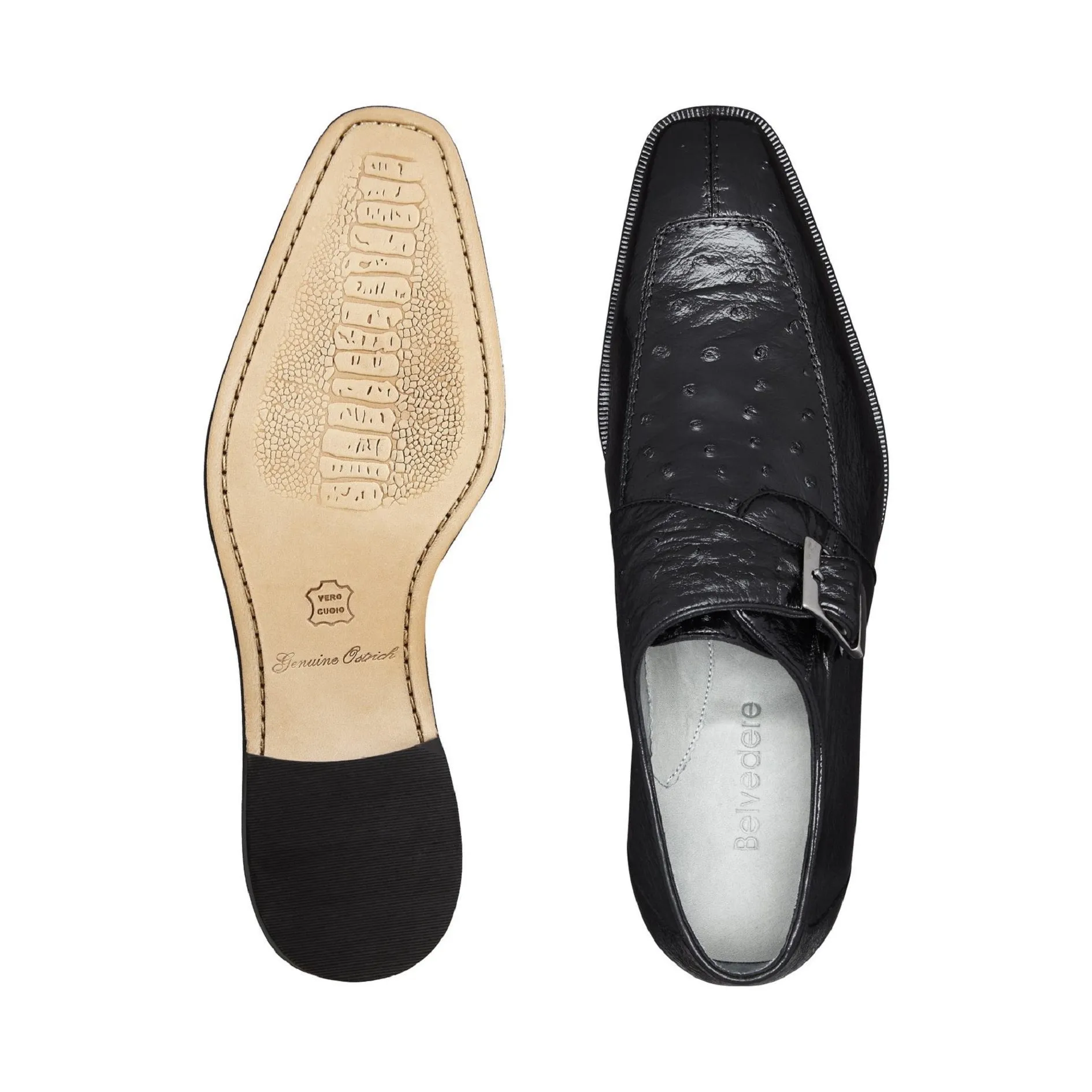Belvedere Buckle Strap Men's Shoes Black - Josh 114011