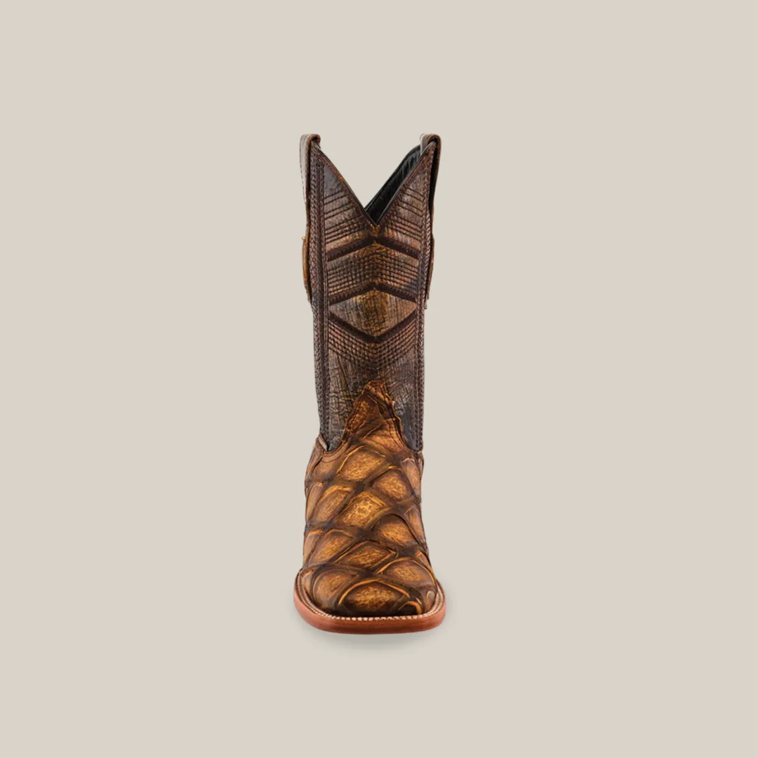 Big Bass Pirarucu Print Rustic Honey - Square Toe