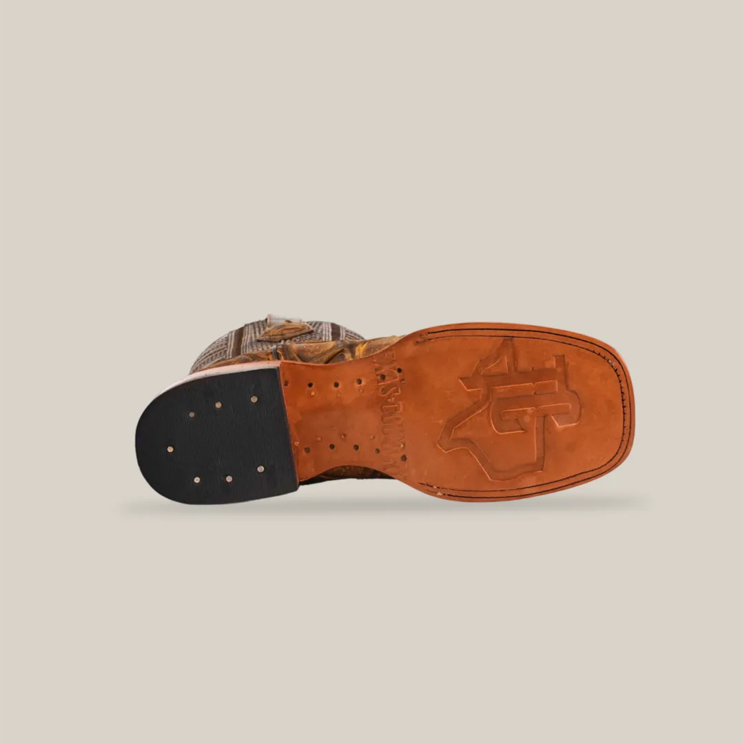 Big Bass Pirarucu Print Rustic Honey - Square Toe