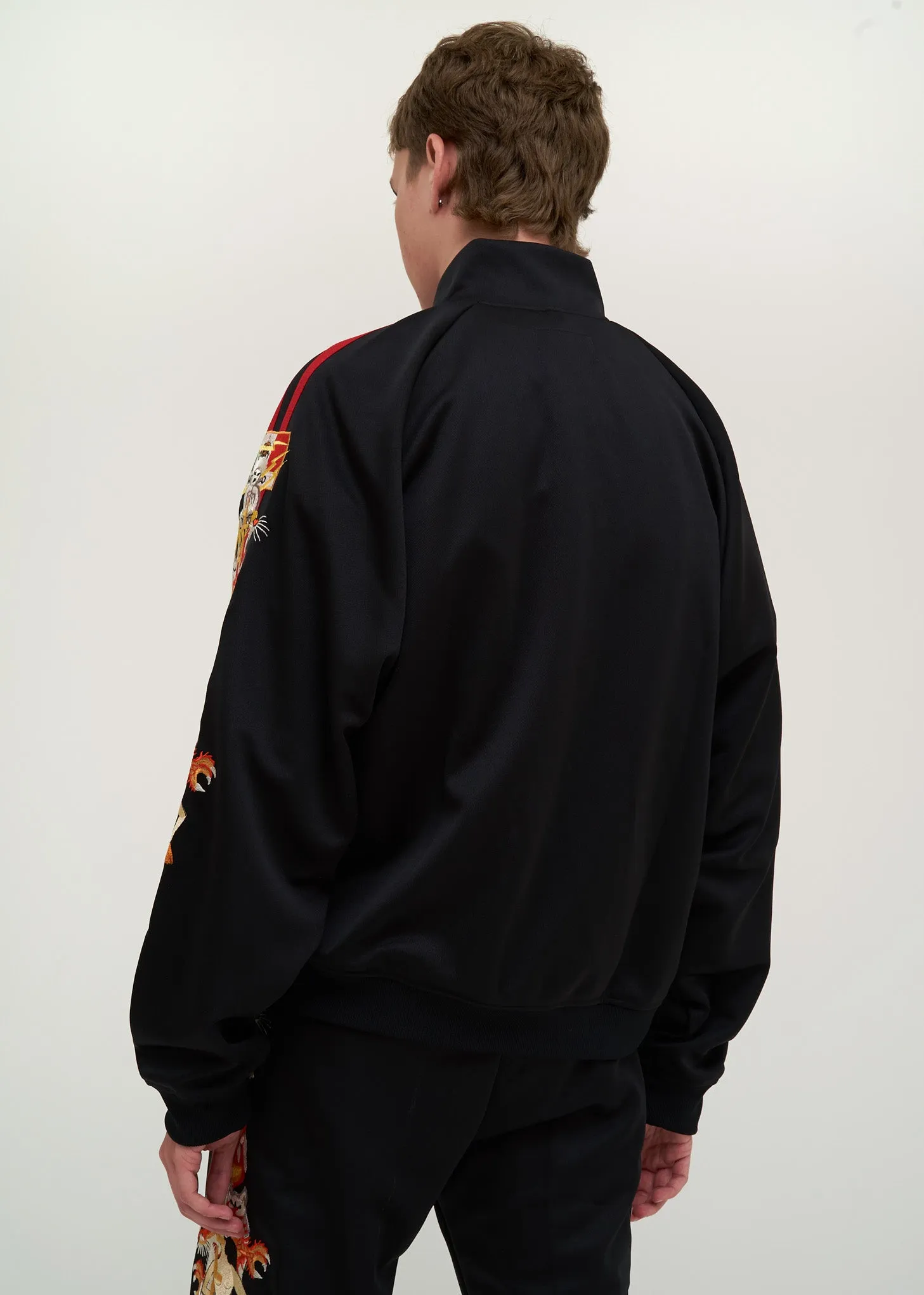Black Chaos Embroidery Track Jacket