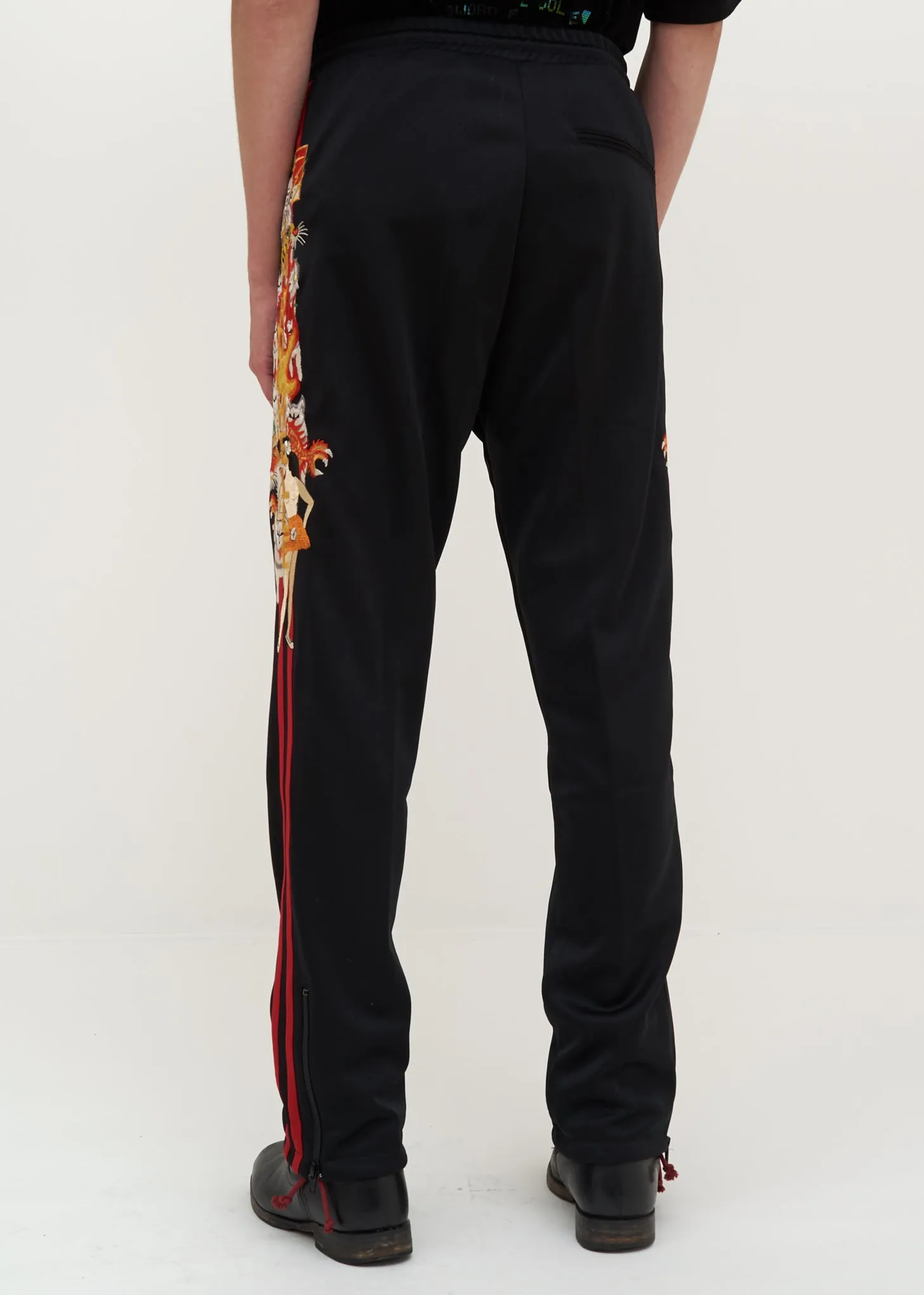 Black Chaos Embroidery Track Pants