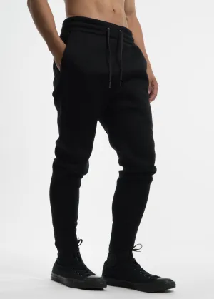 Black Curved Leg Track Pant