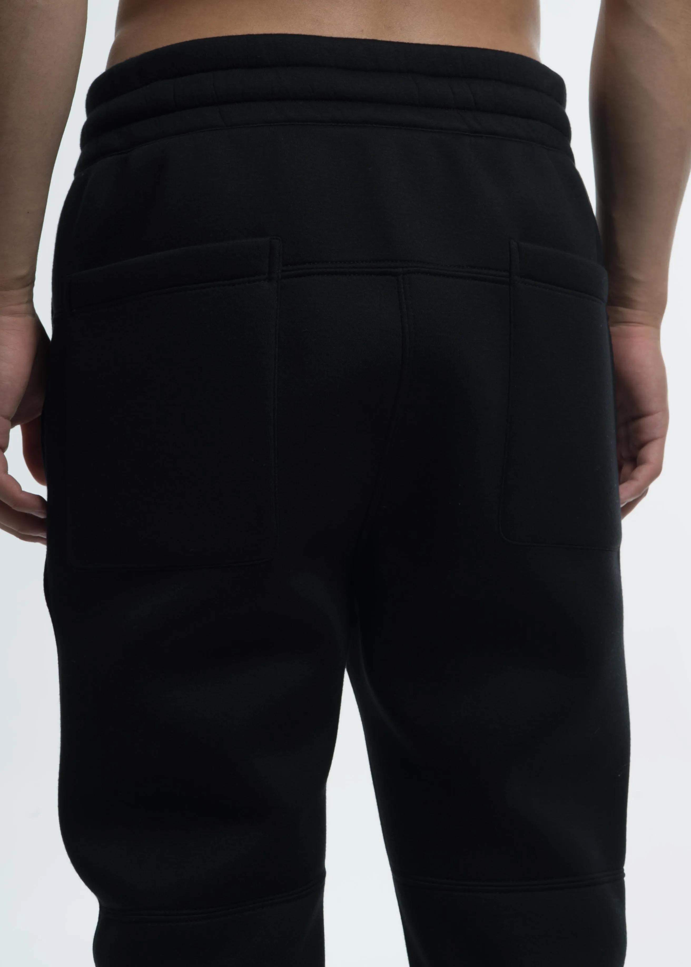Black Curved Leg Track Pant