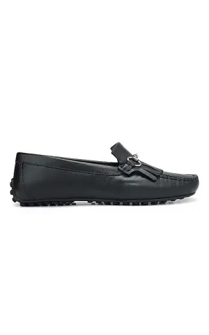 Black Moccasins With Buckle
