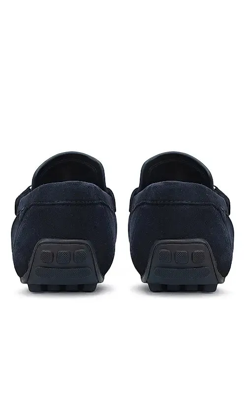Blue Suede Leather Moccasins