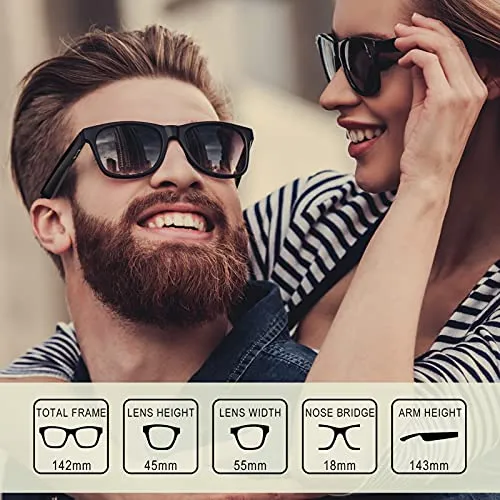 Bluetooth Glasses, StageSound Smart Audio Glasses with Swipe / Touch Control, Dual Microphone, Open ear Music, Hands-free Calling, Anti-UV Blue Ray, IPX4 Waterproof, Voice Assistant, 6 Hours Playtime