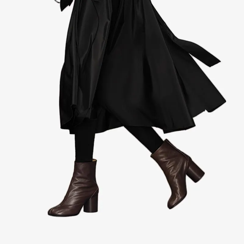 Brown Split-Toe Boots Women's
