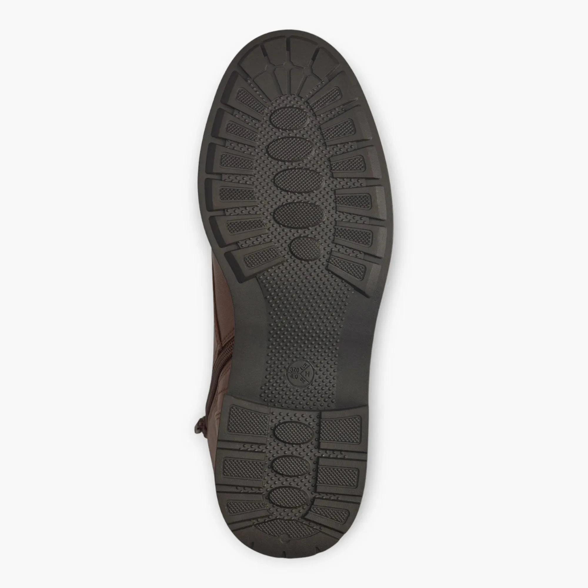 Brown Women's Lace-Up Boots with Block Heel