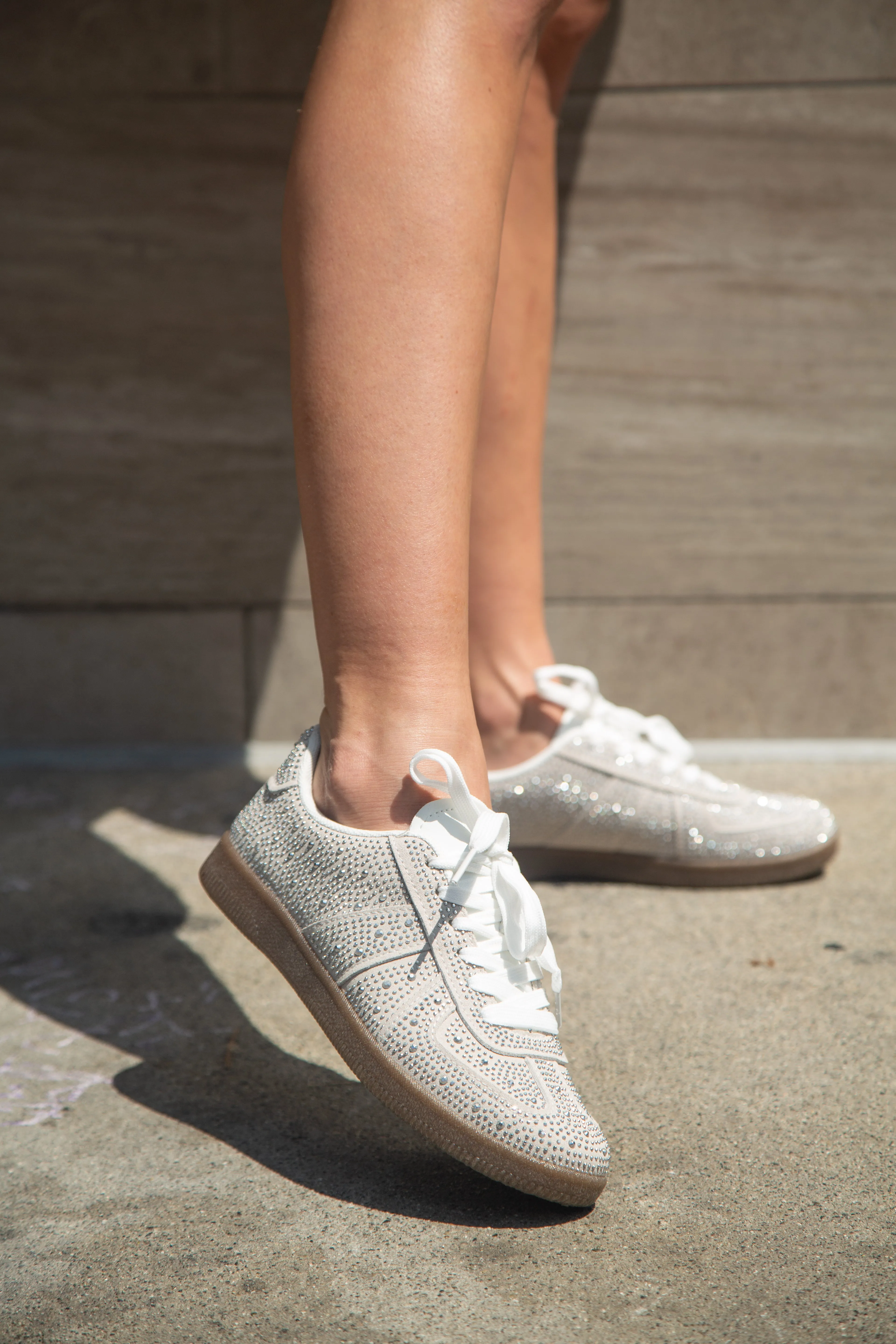 BRYAR-SILVER RHINESTONE SNEAKER