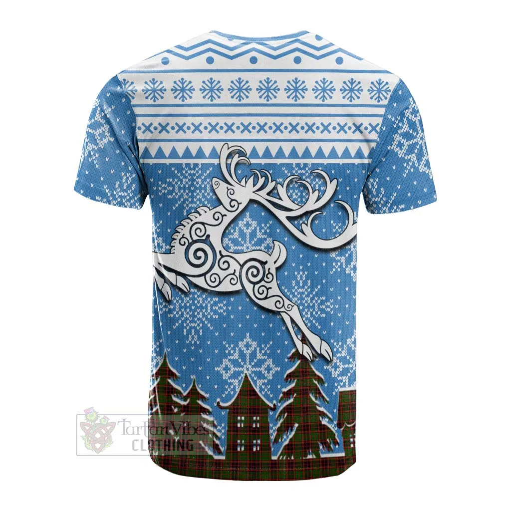 Buchan Clan Christmas Cotton T-shirt Celtic Reindeer Style