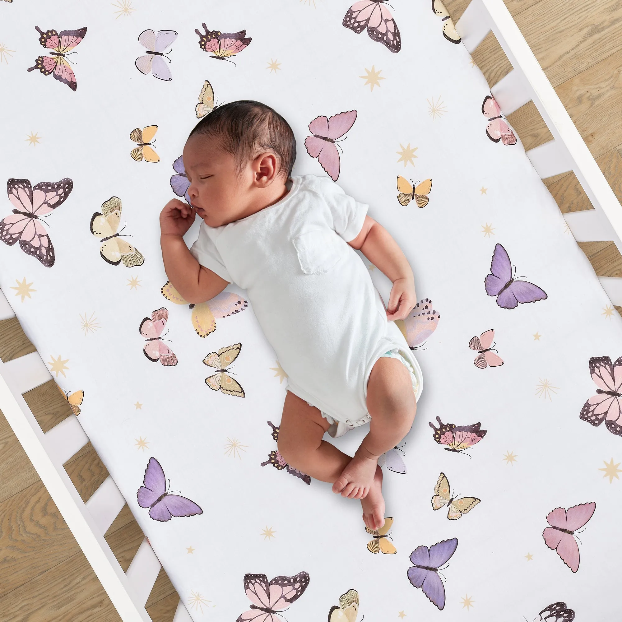 Butterfly Dreams Cotton Fitted Crib Sheet