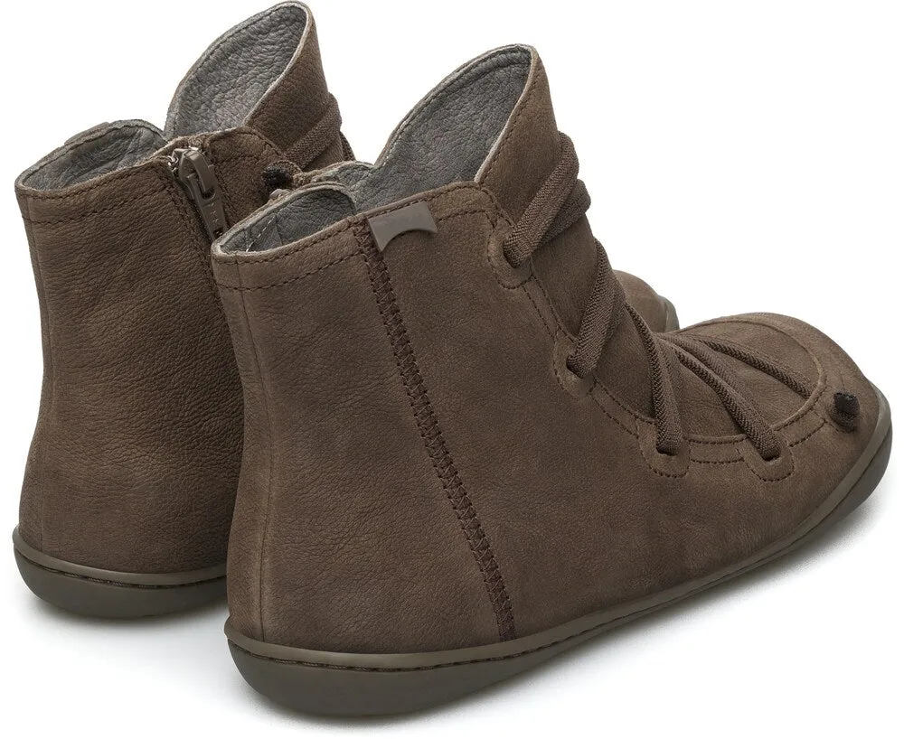 Camper lace-up ankle boots, brown