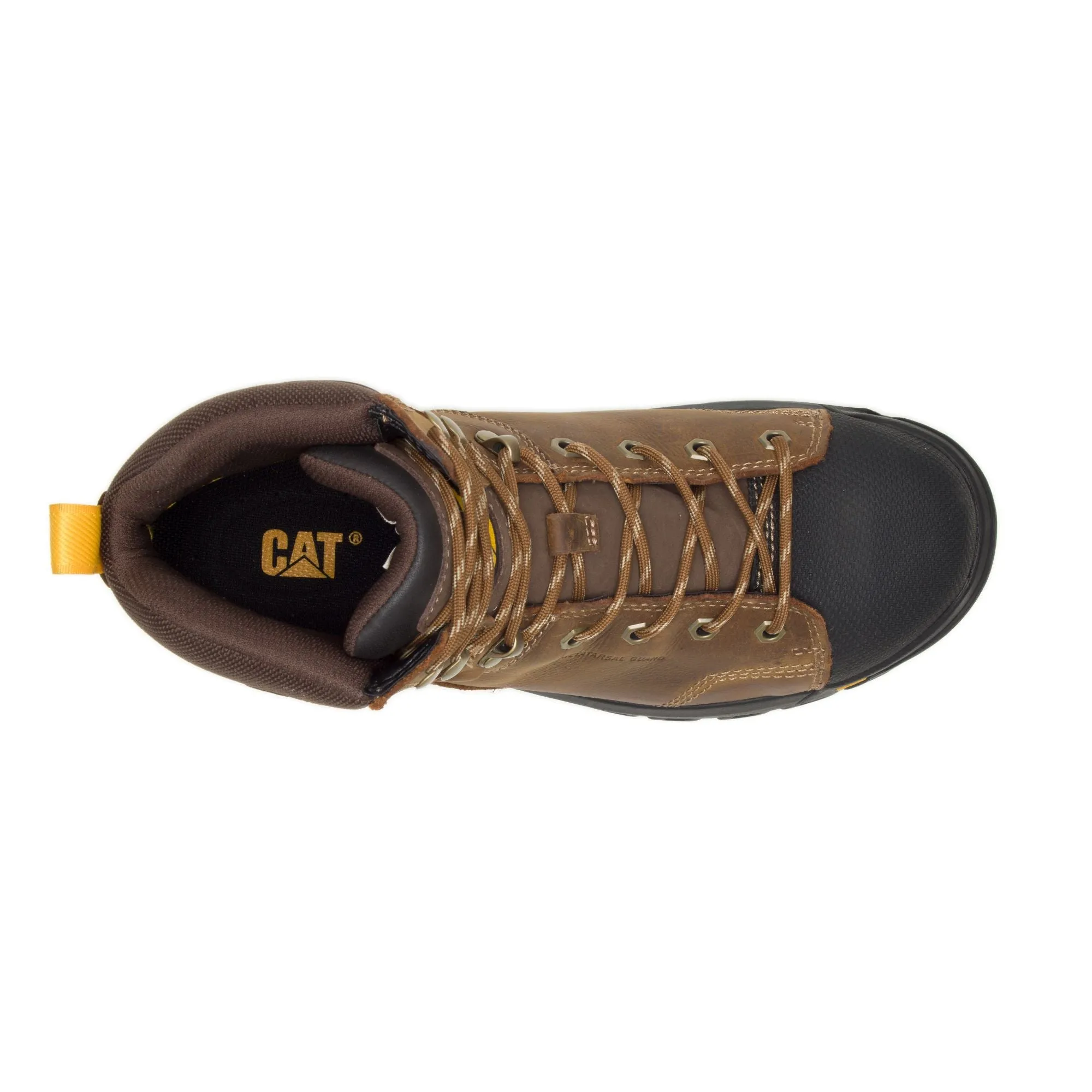 'Caterpillar' Men's 6" Wellspring WP, Met Guard, EH, Steel Toe - Brown / Black