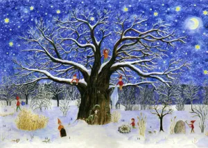 Christmas by the Old Oak Tree Small Advent Calendar/Card