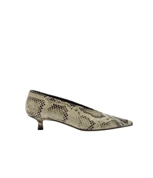 Clara Snake Print Goat Leather in Creamy