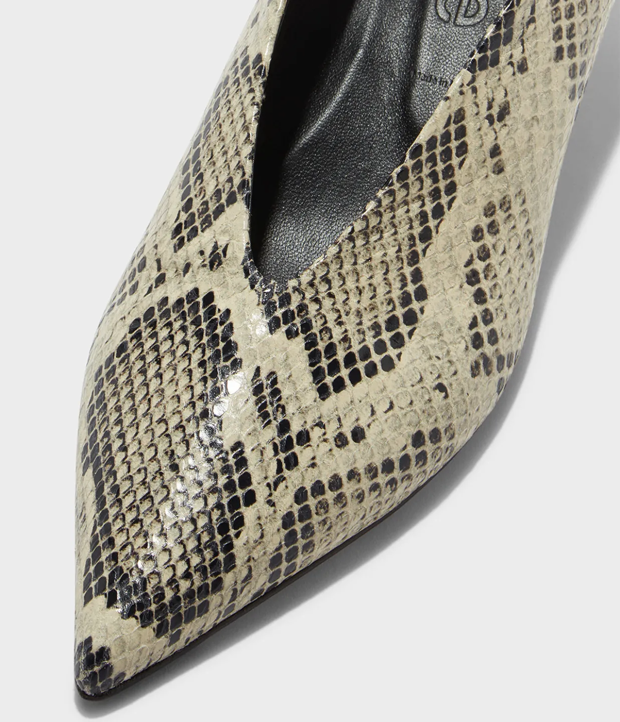 Clara Snake Print Goat Leather in Creamy