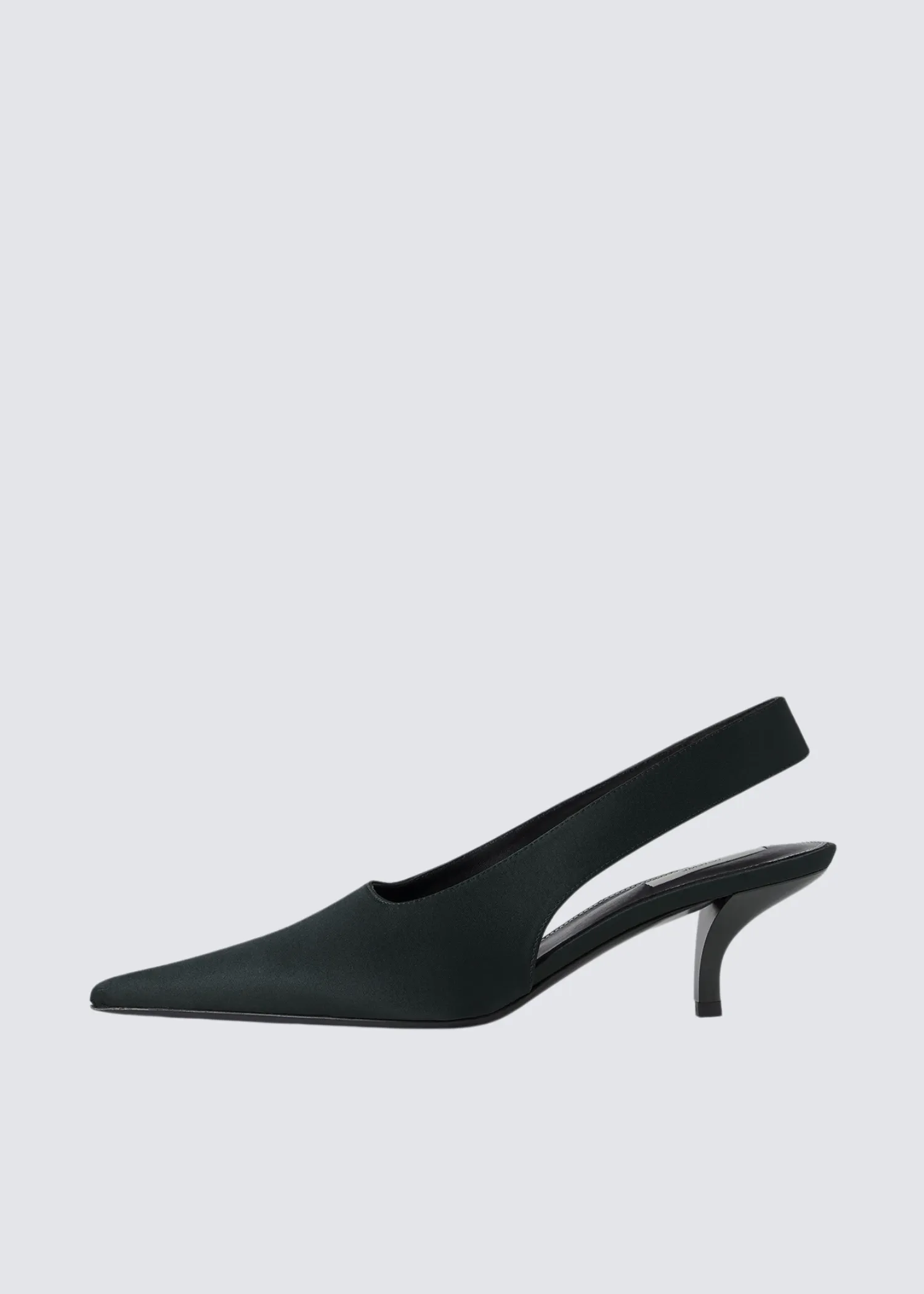 Classic Satin, Black, Kitten Heels