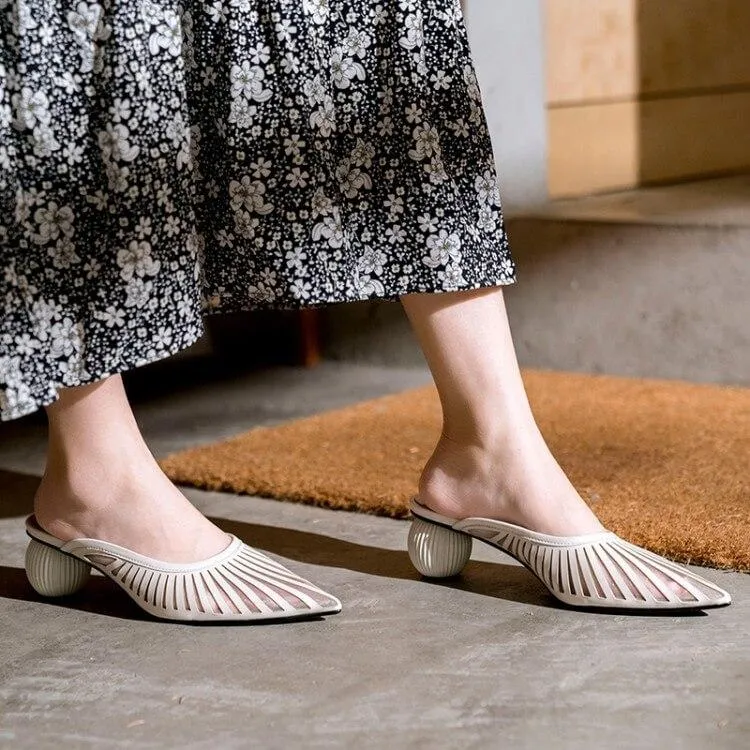 Closed Pointed Toe Special Shaped Heel Sandals
