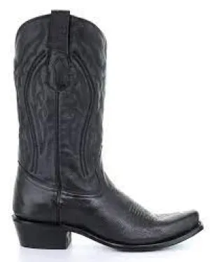 Corral Boots Men's Black Embroidery Narrow Sq. Toe Boots