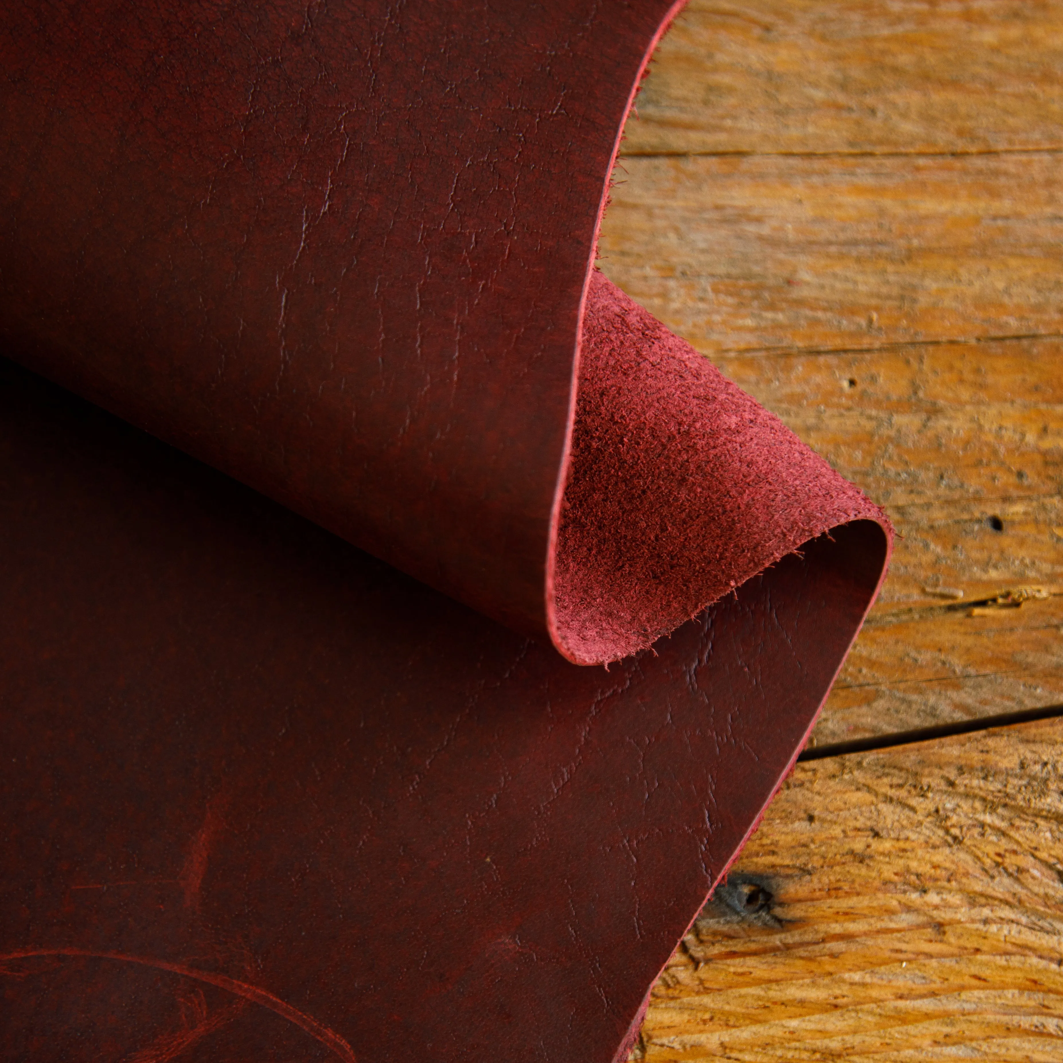 Crimson Ember Crazy Horse Pull-up Leather