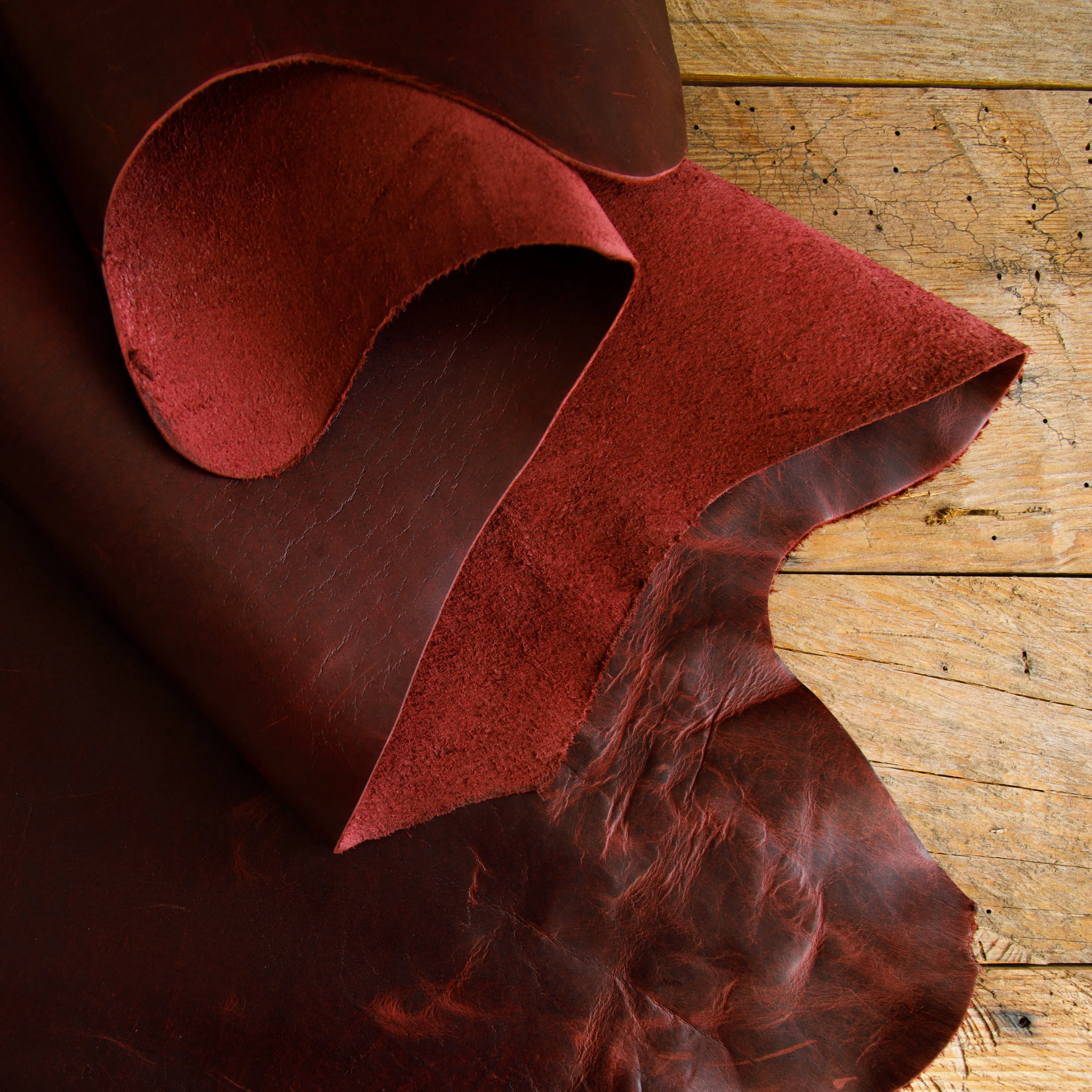 Crimson Ember Crazy Horse Pull-up Leather