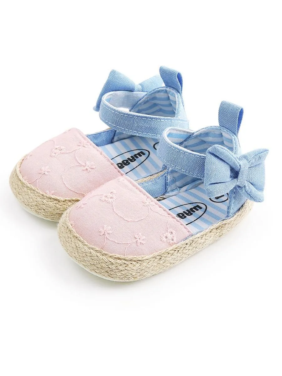 Cute Baby Girl Bow Ankle Straps First Start Crib Shoes