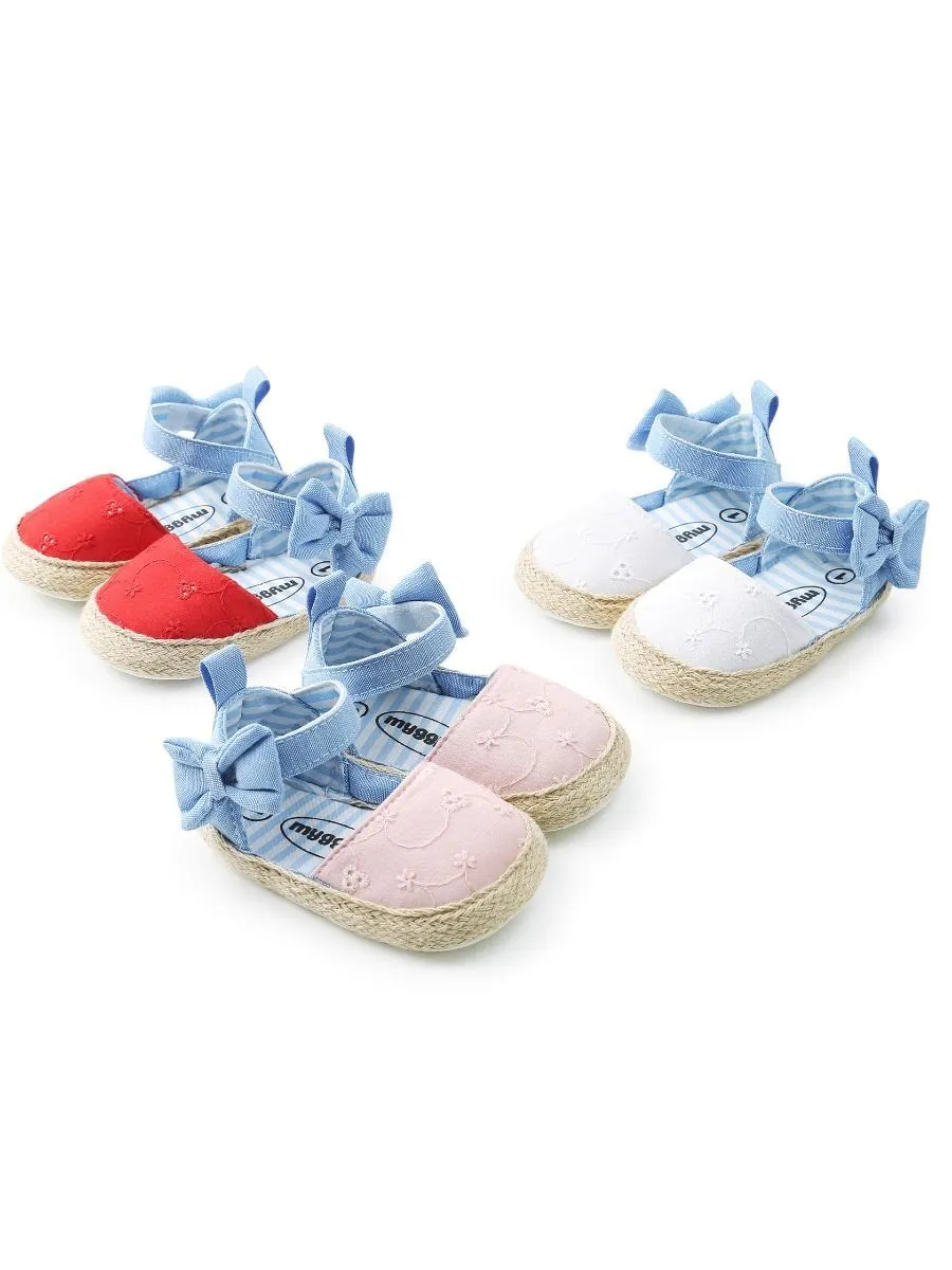 Cute Baby Girl Bow Ankle Straps First Start Crib Shoes