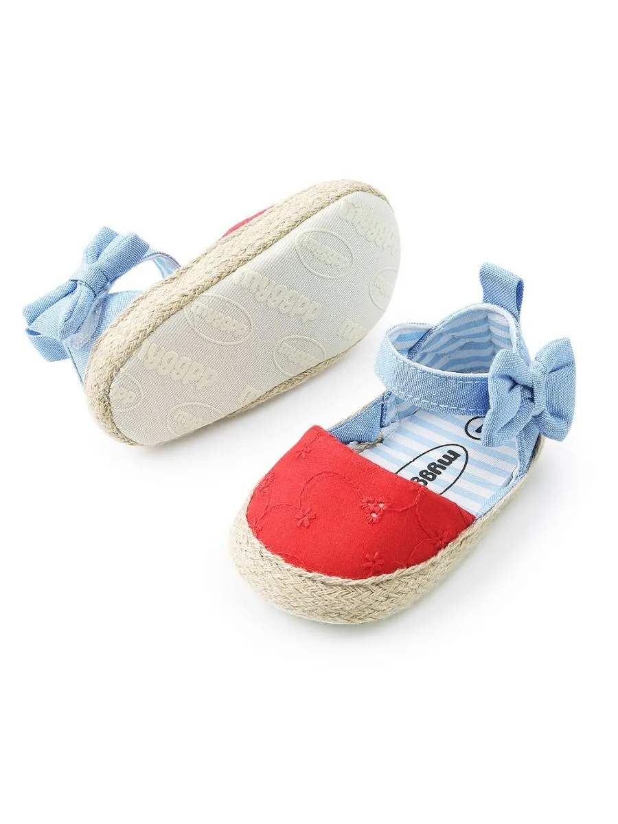 Cute Baby Girl Bow Ankle Straps First Start Crib Shoes