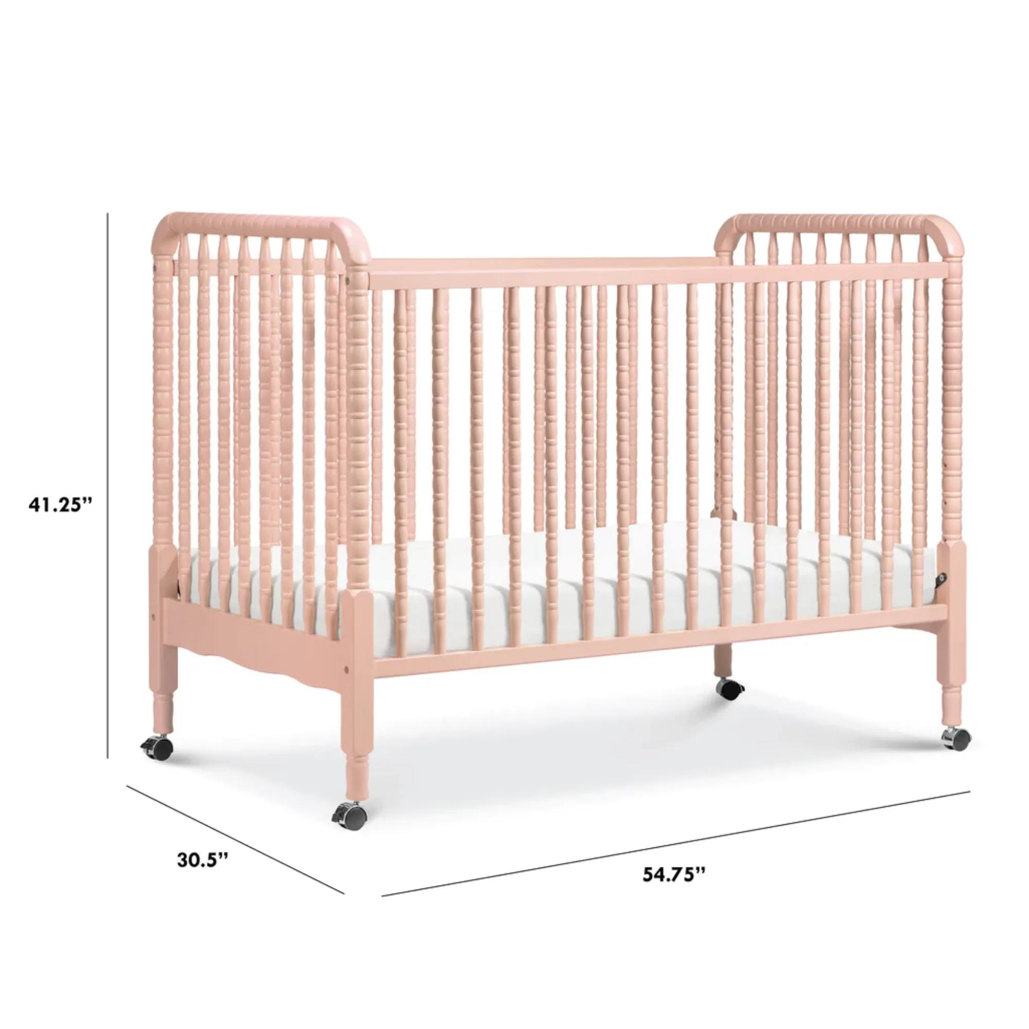 DAVINCI Jenny Lind 3-in-1 Convertible Crib - Blush Pink