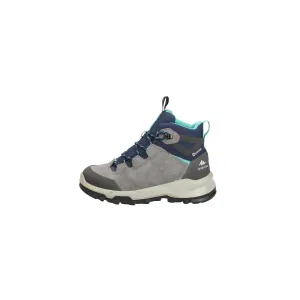 Decathlon Quechua Mh500 Hiking Boots Sport Shoes Leather Grey Colour For Kids