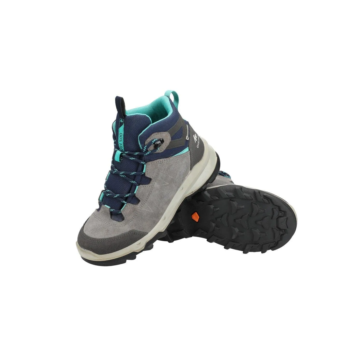 Decathlon Quechua Mh500 Hiking Boots Sport Shoes Leather Grey Colour For Kids