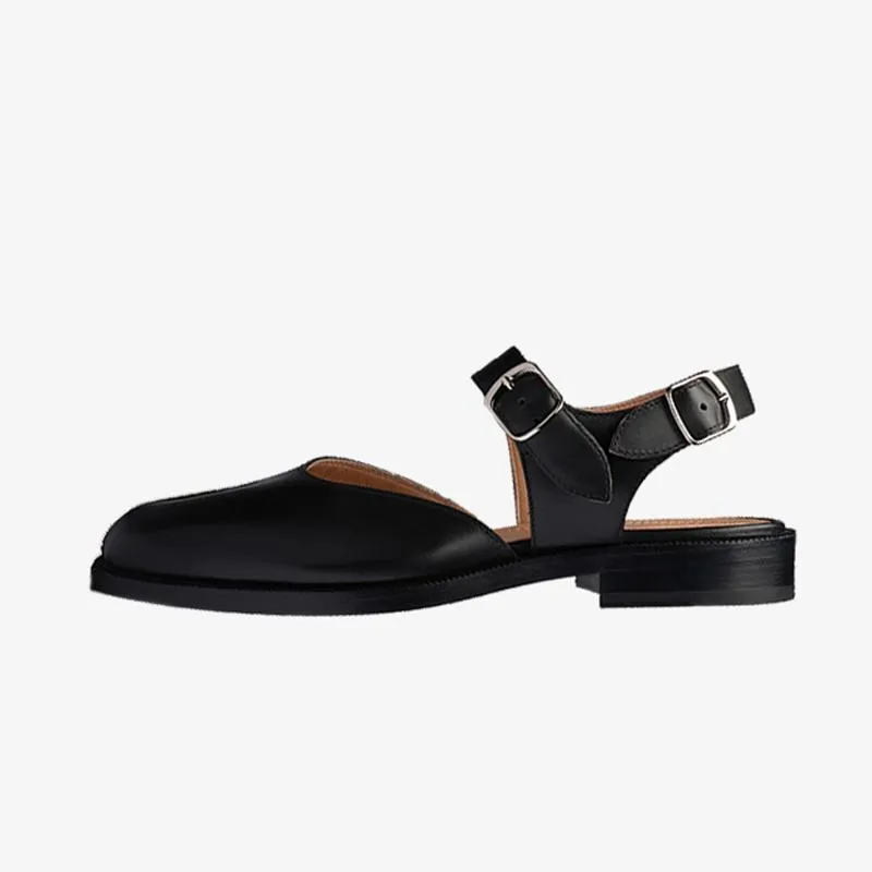 Double Strap Split-Toe Leather Sandals