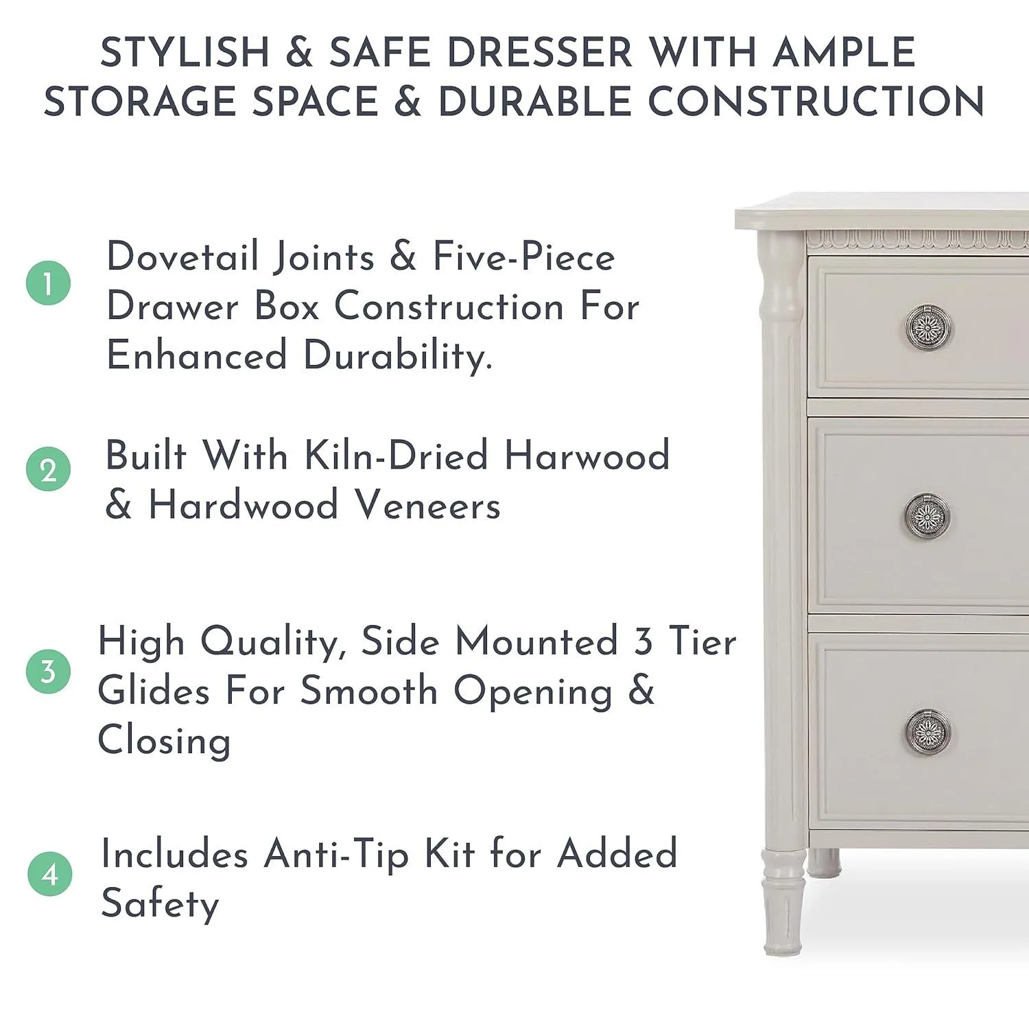 Dream On Me Evolur Julienne Double Nursery Dresser