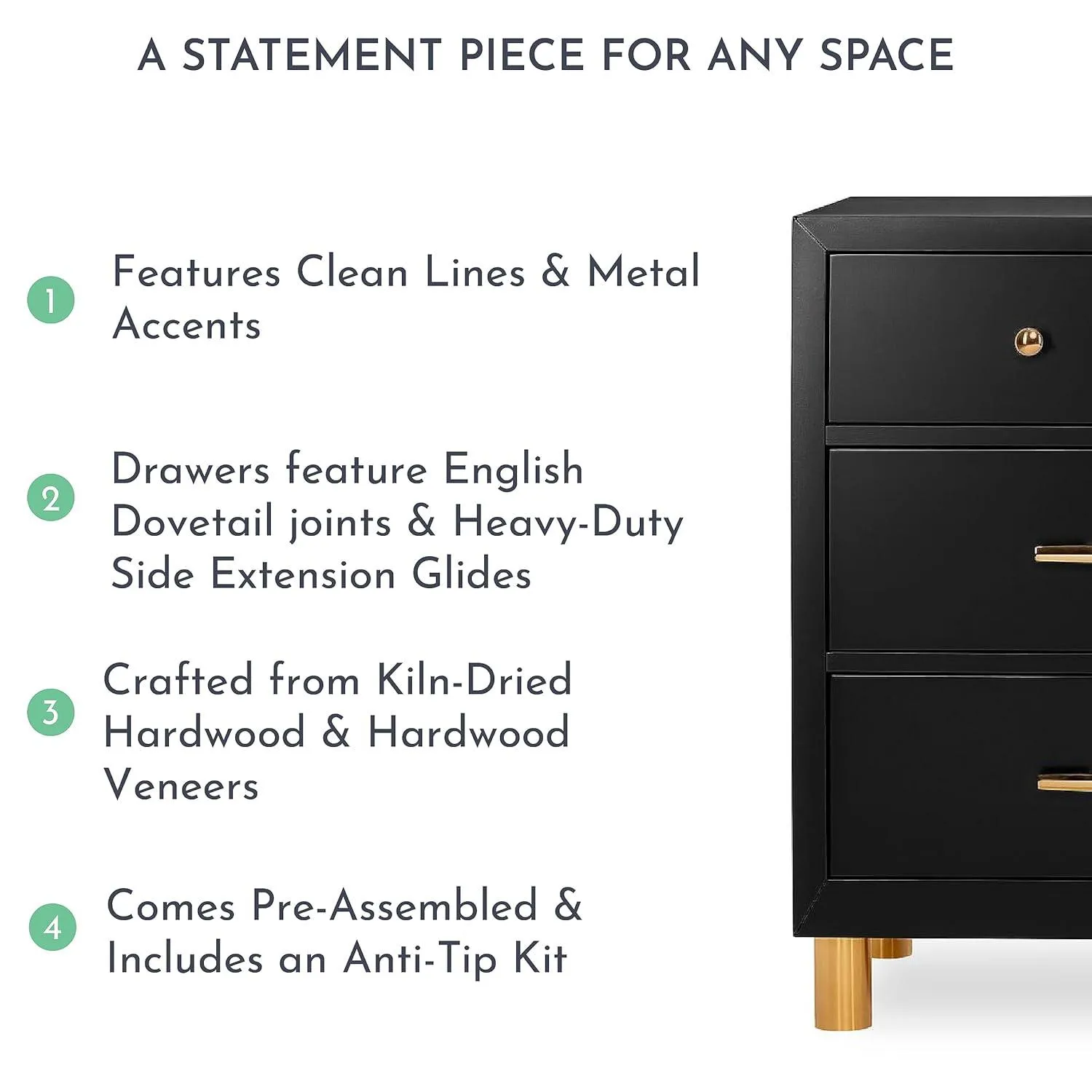 Dream On Me Evolur Loft Art Déco Double Nursery Dresser