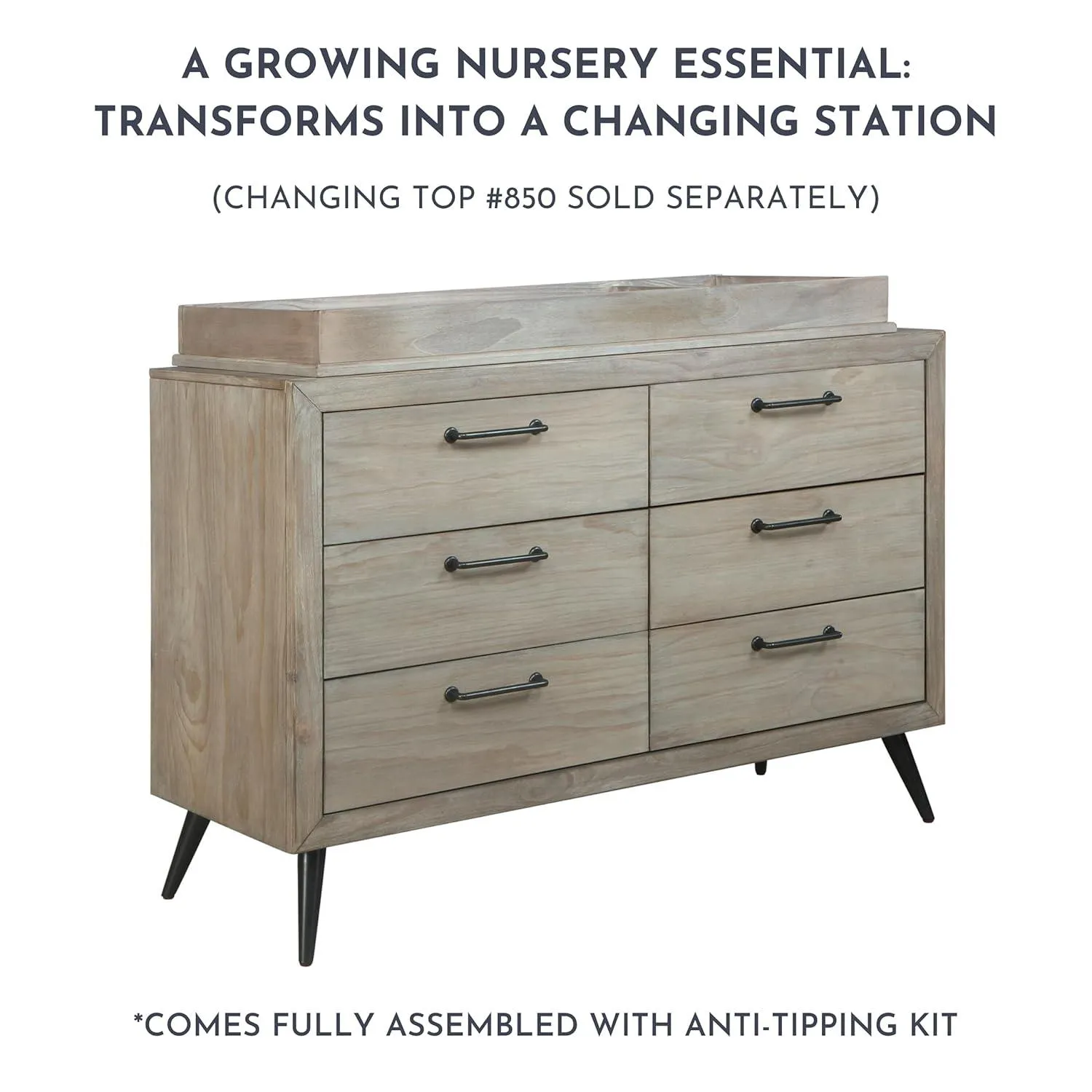 Dream On Me Evolur Stilnovo Mid Century Nursery Double Dresser